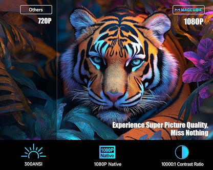 [Netflix-Licensed] Magcubic Projector with Wifi and Bluetooth,Auto Keystone Correction, Voice Asssistant,Smart Projector with Various Officially TV App Built in, HY320 NTV (Black)