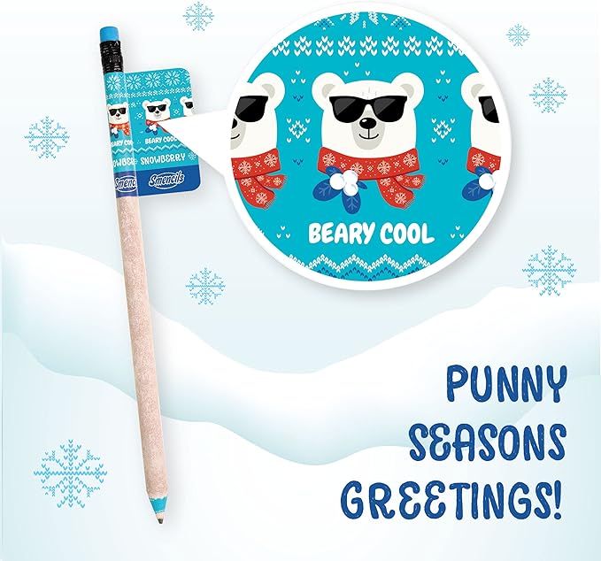 Holiday Smencils for Grown Ups - HB #2 Patented Gourmet Scented Fun Pencils, 5 Count - Stocking Stuffer, White Elephant Gifts for Adults, Office Supplies, Party Favors