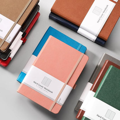 AHGXG Lined Journal Notebook - 320 Numbered Pages A5 College Ruled Notebook Thick Journal for Writing, 100gsm Lined Paper, Leather Hardcover, for Women Men Work Office School, 5.75'' X 8.38''-Red