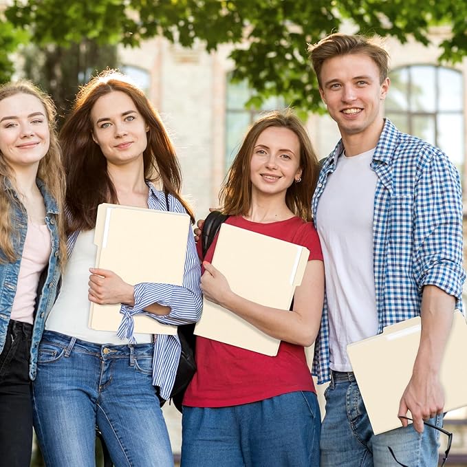 SUNEE File Folders, 30 Pack Manilla Folders 8.5 x 11, 1/3 Cut Tab for Easy Labeling and Organization, Durable Standard Paper for Home, Office, School Filing