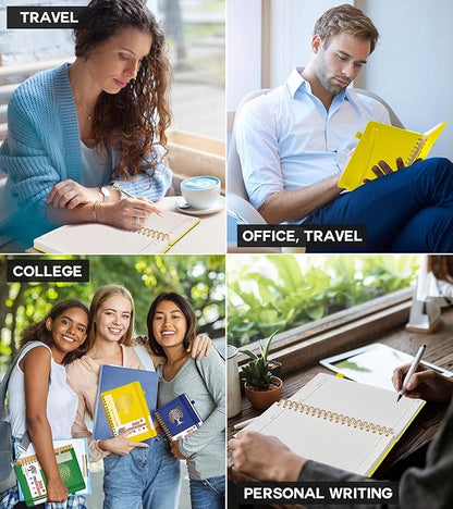 Large Spiral Notebook Journal for Women Men - 300 Numbered Lined Pages, College Ruled, A4 Hardcover Spiral Bound Notebook for School, Work, Note Taking, Writing, Leather Spiral Journal 8.5"x11"