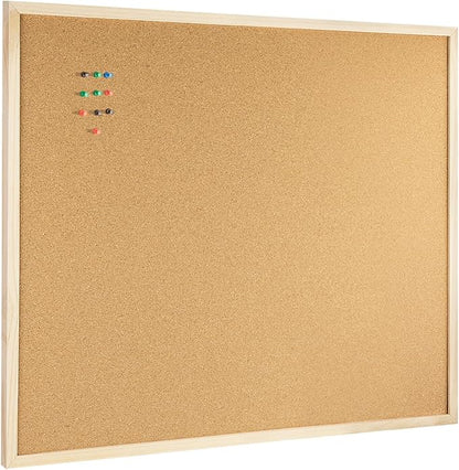 OWLKELA 24'' x 36'' Cork Board Bulletin Board, Wooden Framed Corkboard, Wood Oak Frame Corkboard, Vision Board and Decorative Hanging Pin Board