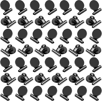 VNDUEEY 50 Pack Black Magnetic Clips Fridge Magnets with Clips, Refrigerator Magnets Clips, Magnet Clips for Whiteboard on Home& Office