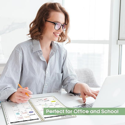 2026 Planner, Weekly and Monthly Calendar Planner, January 2026 - December 2026, Hardcover 2026 Calendar Planner Book with Tabs For Women & Men, Inner Pocket, Spiral Bound, Perfect for Office Home School Supplies - A4 (8.5" x 11"), Green