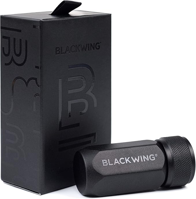 Blackwing One-Step Long Point Sharpener, German Steel Blade, Machined Aluminum, Compact Design, Black