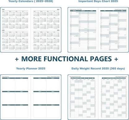 2025 Weekly and Monthly Planner with Pen: Jan 2025-Dec 2025, A5 size 8.5" x 5.75", Hard Cover Agenda Planner with Phone Holder, Card Holder and Pen Holder (Tan)