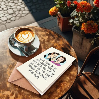 Funny Birthday Card for Sister, Best Friend, Humorous Friendship Cards for Her, Funny Poopy Pants Friend Card for Bestie, Birthday Gifts for Sister