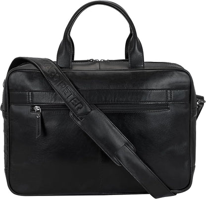 Marc Peter Laptop Bag Los Angeles I Leather Shoulder bag for 15.6 inch Laptop I Briefcase for men and women