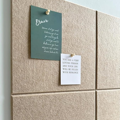Large Cork Board for Office Wall Decor,48"x36"-12 Pack Felt Wall Tiles with 35 Push Pins, Thicker 0.47in, Felt Bulletin Board Pin Board Cork Boards for Walls - Tan