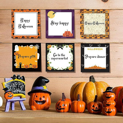 9 Pieces Halloween Sticky Note Self-Adhesive Halloween Note Pads with Spider Pumpkin Bat Eyeball Halloween Memo Notes for Halloween School Office Home Students Teachers Presents 50 Sheets Each