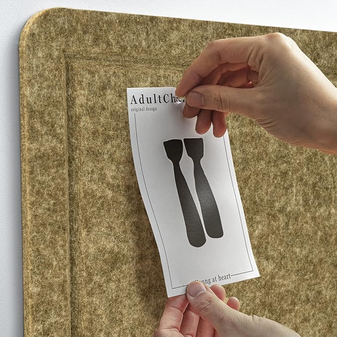 Large Bulletin Board - 48 x 36 Inches, Decorative Felt Pin Board for Wall - 4' x 3' Foldable Photo Display Board with Self-Adhesive Tape, Includes 20 Push Pins - Olive