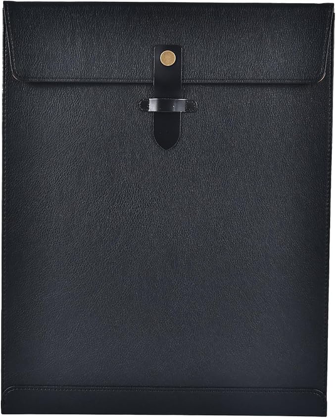 Black Leather File Folder Letter Size, File Organizer, Important Document Folder, Document Organizer, Laptop Sleeve Notebook Case, Leather Folder Paper Storage, A4 Envelopes Filing Folder