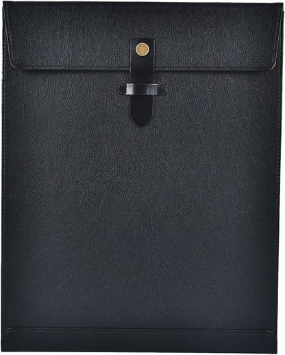 Black Leather File Folder Letter Size, File Organizer, Important Document Folder, Document Organizer, Laptop Sleeve Notebook Case, Leather Folder Paper Storage, A4 Envelopes Filing Folder