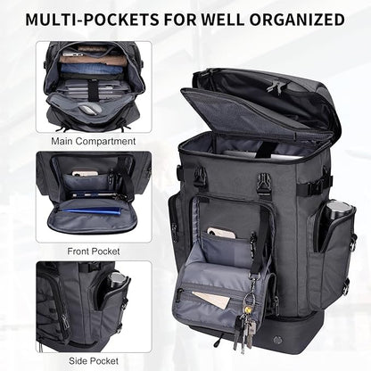 WITZMAN Travel Backpack for Men Women Carry on Bags for Airline Approved Convertible Duffle Luggage Backpack Shoe Compartment（B691 Silvery Grey）