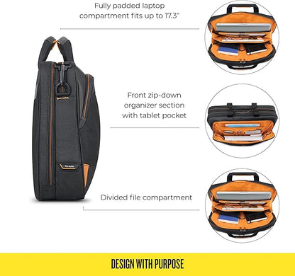 Solo New York Focus 17.3 Inch Laptop Briefcase, Black