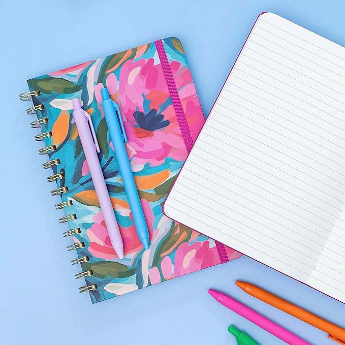 PAPERAGE Lined Spiral Journal Notebook, (Turquoise), 160 Pages, Medium 5.5 inches x 8 inches - 100 GSM Thick Paper, Hardcover, Double-Wire Spiral Journal & Notebook