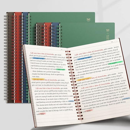 EMSHOI 3 Pack Spiral Notebook 7.48" x 10.15" - B5 Large Composition Notebooks College Ruled, 480 Pages 100gsm Lined Paper, Plastic Hardcover Journals for Writing Women Men Work School Supplies Gifts