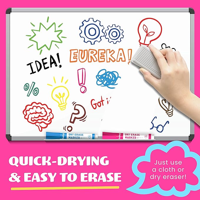 Chalkola Dry Erase Markers Bulk (60 Pack, 12 Vibrant Colors) | Chisel Tip WhiteBoard Markers, Dry Erase Pens - White Board Pens for Kids, Teachers - Home, Office, School Classroom Supplies