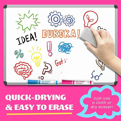 Chalkola Dry Erase Markers Bulk (60 Pack, 12 Vibrant Colors) | Chisel Tip WhiteBoard Markers, Dry Erase Pens - White Board Pens for Kids, Teachers - Home, Office, School Classroom Supplies