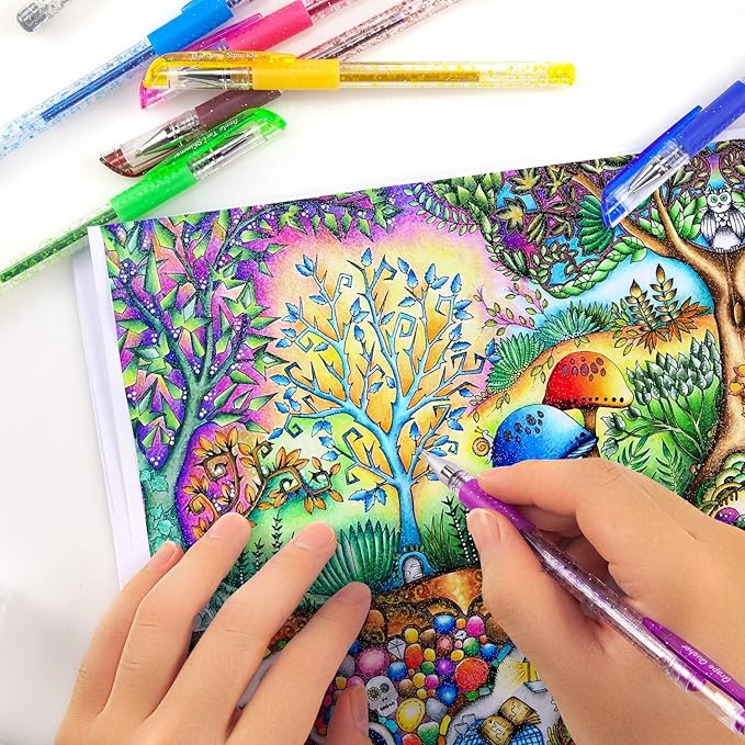 Fruity Scented Gel Ink Pens, 12 Assorted Colorful Gel Pens for Drawing, Writing, Coloring at School & Home