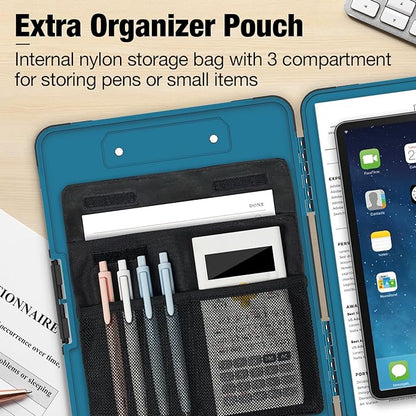 Sooez Toughest Clipboard with Storage, Internal Pen Pouch Included, Letter/ A4 Size, Shockproof Heavy Duty Plastic Clip Boards 8.5x11”, High Capacity Clipboards Box Case for Contractor Trucker Driver