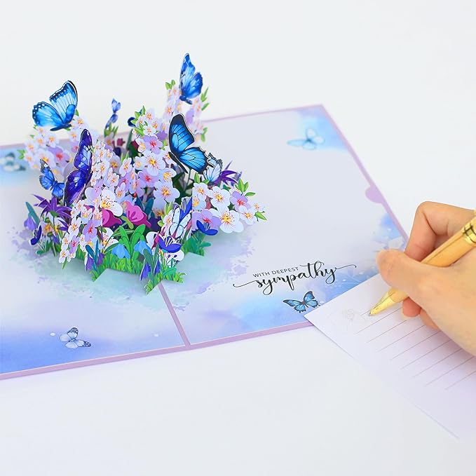 Paper With Deespest Sympathy Pop Up Greeting Card, With Deepest Sympathy Card Loss of Pet, Mom, Mother, Father, Dad,Child, Grandma, Thinking Of You Card, Sympathy Quilling Card for Loved One with