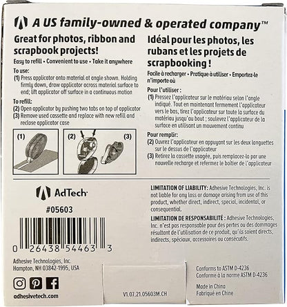 AdTech Permanent Glue Runner, 35 Yards (3-Pack) | Strong, Double-Sided Adhesive for Crafting, Scrapbooking & Office Use | Acid-Free, Reliable Bond