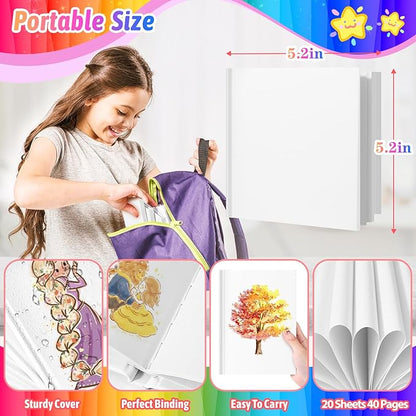 Easter Basket Stuffers, Easter Gift Essentials for Teens, 6 Pack Blank Journal Page Make Your Own Book for Kids, 40 Pages 5.2x5.2'' Mini Blank Hardcover Books for Father Wedding Activity Guestbook