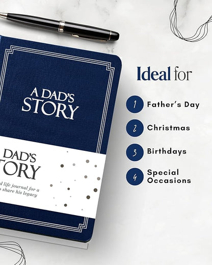 Dad's Life Story Journal (Hardcover): A Meaningful Keepsake for Dad to Share His Journey and Memories, Book Includes 250+ Prompt Questions, Sentimental Gifts for Father's Day, Birthday & Christmas