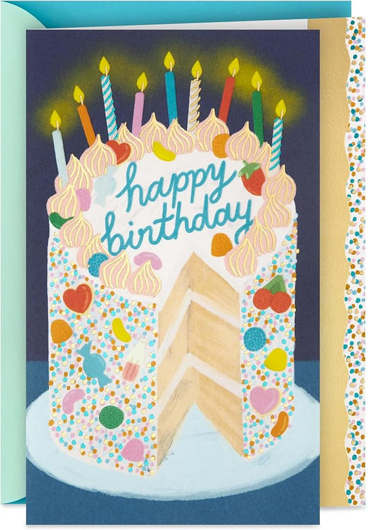 Hallmark Birthday Card (Celebrating You) Confetti Cake Card for Friend, Coworker, Kid