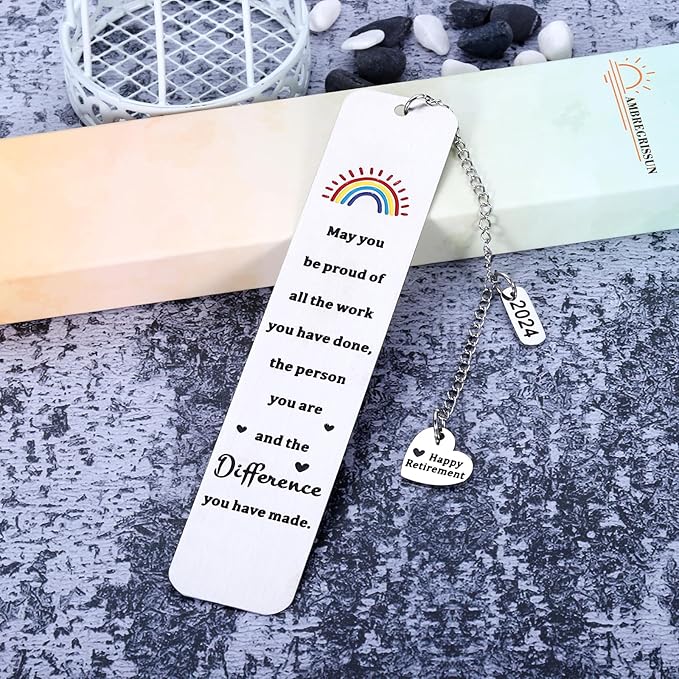 Graduation Retirement Gifts for Women Christmas Retirement Bookmark Gift for Coworker Female Her Employee Women Retirement Thank You Gifts for Boss Leader Teacher May You Be Proud of All The Work You