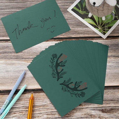 100 Pack Thick Paper Cardstock Blank Heavy Cards Stock for Invitations, Greeting Cards Making, Postcards, Photos, 250GSM Thick Paper (Dark Green, 4x6 inches)