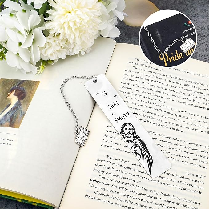 Funny Bookmarks for Women Men Metal Book Marker Bulk Tassels Personalized Bible Bookmark Cute Religious Cool Humor Peeking Jesus Bookmarks Easter Gifts for Book Lovers Coworker Reader Adults