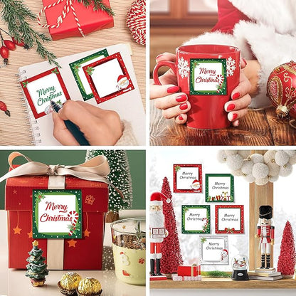 16 Pieces Christmas Sticky Notes Christmas Design Self-Adhesive Note Pads Christmas Sticky Memo Notes for School Office Home Supplies Students Teachers Present