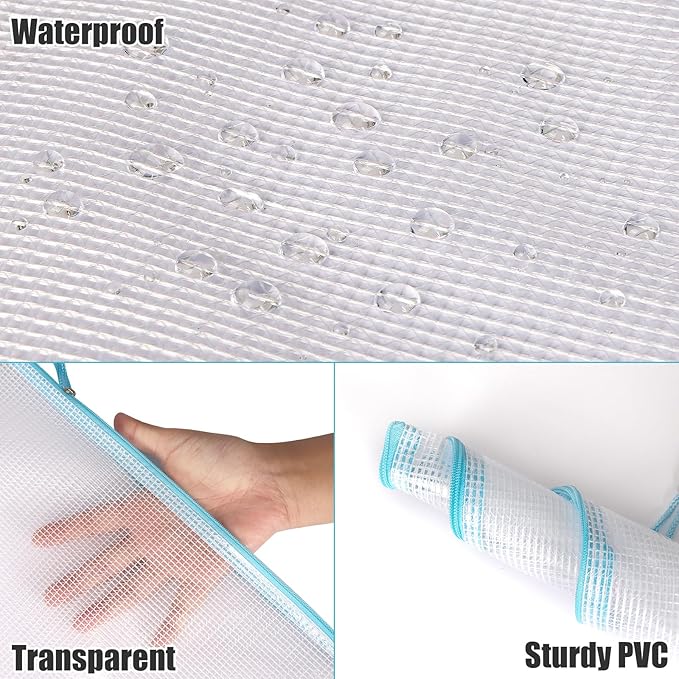 EOOUT 56pcs Mesh Zipper Pouch Zipper Bag, Durable Pouches for Organization Puzzle Storage, Letter Size, A4 Size, for Office Supplies