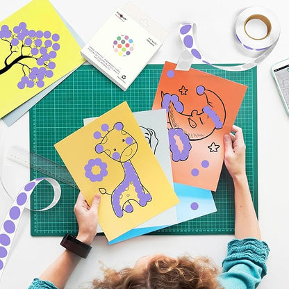 PARLAIM 3/4 Inch Roll Color Coding Labels,10000 per 10 Rolls Round Permanent Adhesive Color Coding Circle Dot Stickers for Office Home (Lavender)