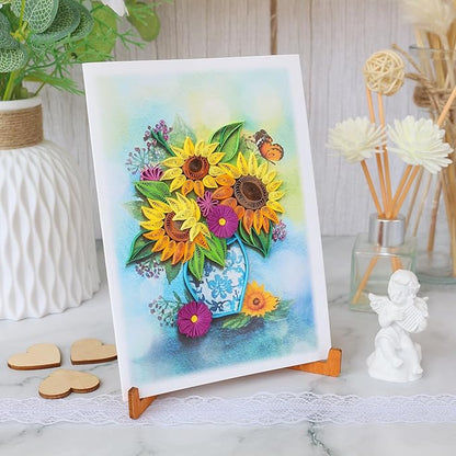 KingKraft Birthday Card for Women, Happy Birthday Card for Mom, Sister, Daughter, Sunflower Quilling Card, Anniversary Card for Wife, Thinking of You, Valentines Day Card, Mothers Day Card