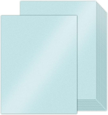 24 Sheets Blue Shimmer Cardstock 8.5 x 11 Metallic Paper, Goefun 80lb Card Stock Printer Paper for Invitations, Weddings, Parties, Showers