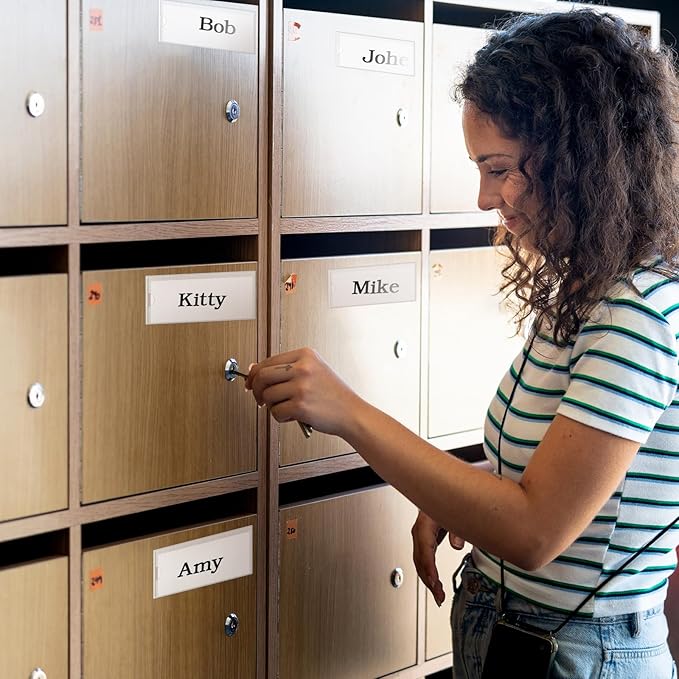 36 Pack Adhesive 10.8" x 3.5" Index Card Pockets with Top Open for Loading, Clear Plastic Labels Holders for Storage Bins Library Card Totes Shelves