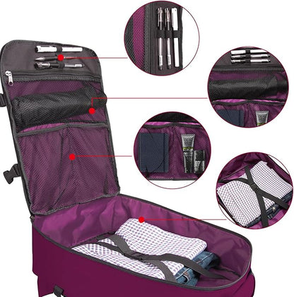 Laptop Travel Backpack Airline Approved Carry-on Under-seat Backpack, Stylish Minimalist Casual, Fuchsia