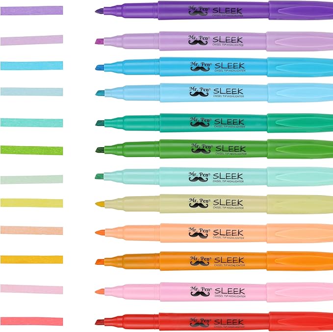 Mr. Pen- Highlighter Set, 144Pack, Pastel Highlighters Chisel Tip, Bulk Highlighters Assorted Colors, Colored Highlighters Bulk, Highlighters No Bleed, Colorful Highlighters Pastel, Highlighter Pens