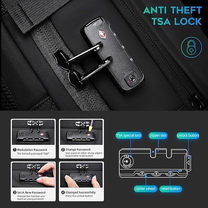 BANGE Air Vacuum Backpack with Pump,Seal Air Packing Vacuum System Compression with Anti Theft Lock, Expandable Large Capacity Backpack for Travel…