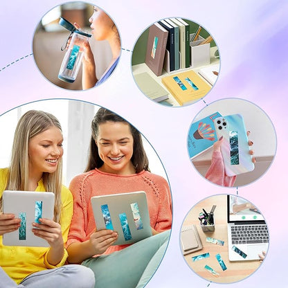 50PCS Calm Strips for Anxiety Sensory Stickers Calm Stickers for Relieve Adults Kids Teens Fidgets Stress Office&Classroom Supplies Anxiety Relief Items with Tactile Textured Surface Patterns(Sea)