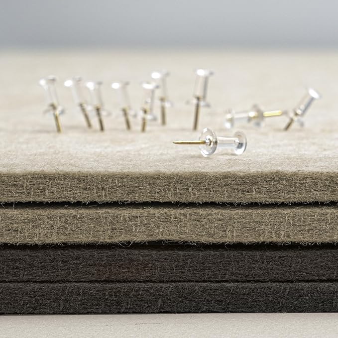 Large Bulletin Board - 48 x 36 Inches, Decorative Felt Pin Board for Wall - 4' x 3' Foldable Photo Display Board with Self-Adhesive Tape, Includes 20 Push Pins - Desert Brown