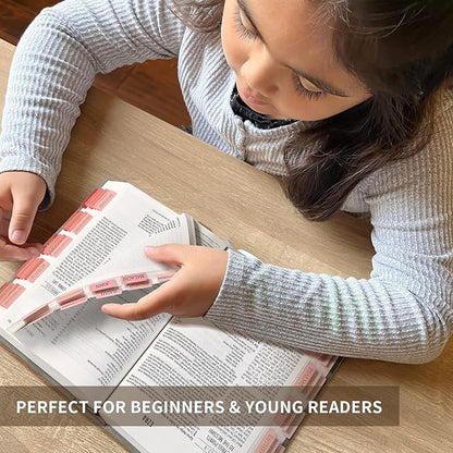 Bible Tabs for Women & Men, Laminated Bible Tabs for Study Bible, Large Print Bible Tabs for Easy Navigation, Bible Index Tabs, 66 Tabs Old & New Testament, Extra 9 Blank Tabs - Blush