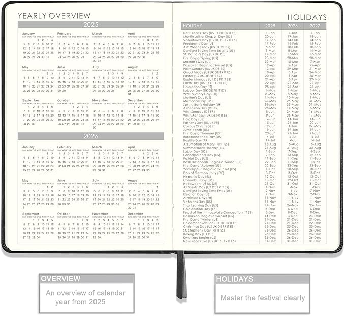 2025 Planner - Planner 2025 Weekly and Monthly with Stickers, 5.7" X 8.2", Jan 2025 - Dec 2025, 2025 Calendar Planner, Pen Holder, Inner Pocket, 44 Notes Pages - Blue