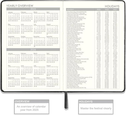 2025 Planner - Planner 2025 Weekly and Monthly with Stickers, 5.7" X 8.2", Jan 2025 - Dec 2025, 2025 Calendar Planner, Pen Holder, Inner Pocket, 44 Notes Pages - Blue
