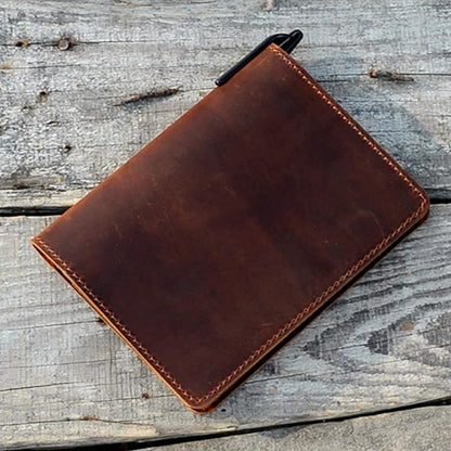 JJNUSA Compatible with Rocketbook Mini Cover Smart Business Handmade Distressed Genuine Leather Journal Notebook Cover for Card Holder Mini 3.5" x 5.5" Brown