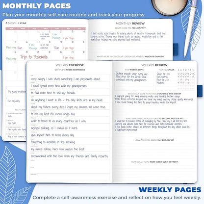 Clever Fox Self-Care Journal – Wellness & Daily Reflection Notebook – Mental Health & Personal Development Journal – Self-Care, Meditation & Mood Journal for Women & Men – Large (Mystic Blue)