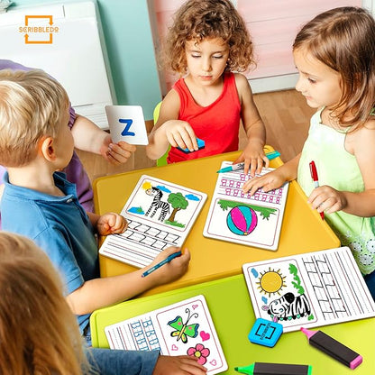 Double Sided Whiteboard 9”x12” Story Lined Dry Erase Board for Kids Writing Board Age 3-5 Practice Drawing Small White Board Teacher Elementary Grade 1 Kindergarten Preschool